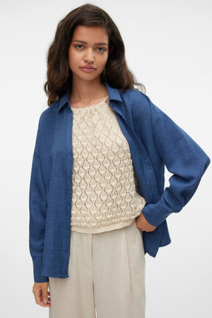 Camisa Melaney Queeny - Dark Denim Melange