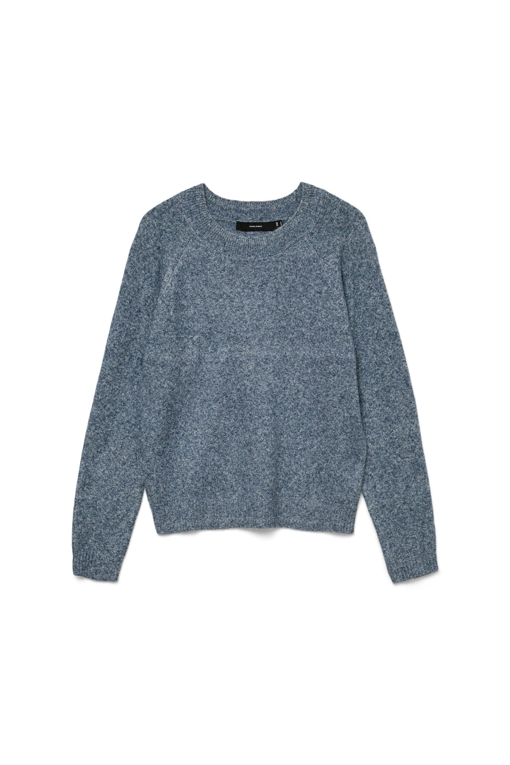 Doffy O-Neck Blouse - Dark Denim w. White Melange