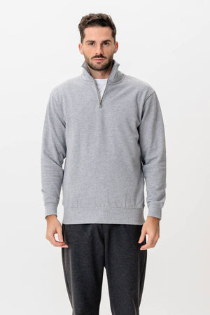 Sudadera media zip - gris