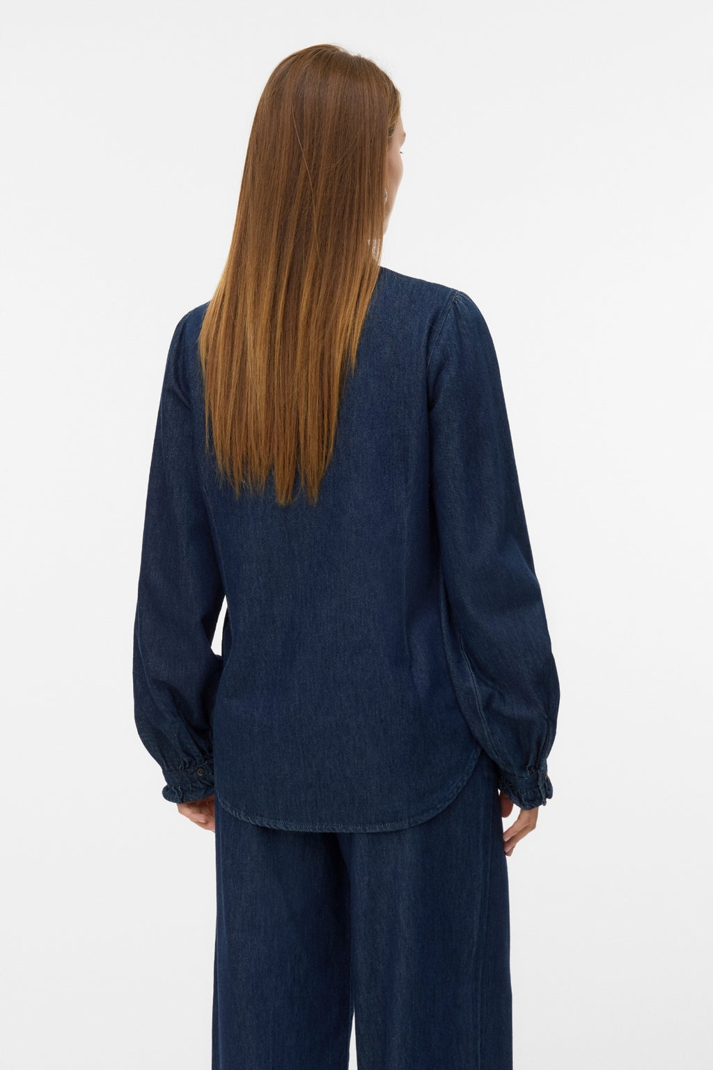 Atla Frill Dnm Shirt - Dark Blue Denim