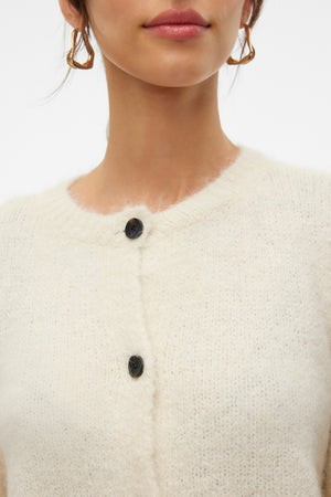 Novah O-Neck Button Cardi - Birch