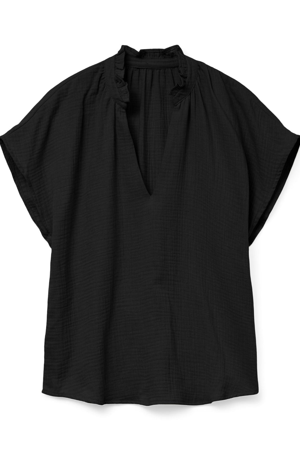 Top Natali con cuello en V - Negro