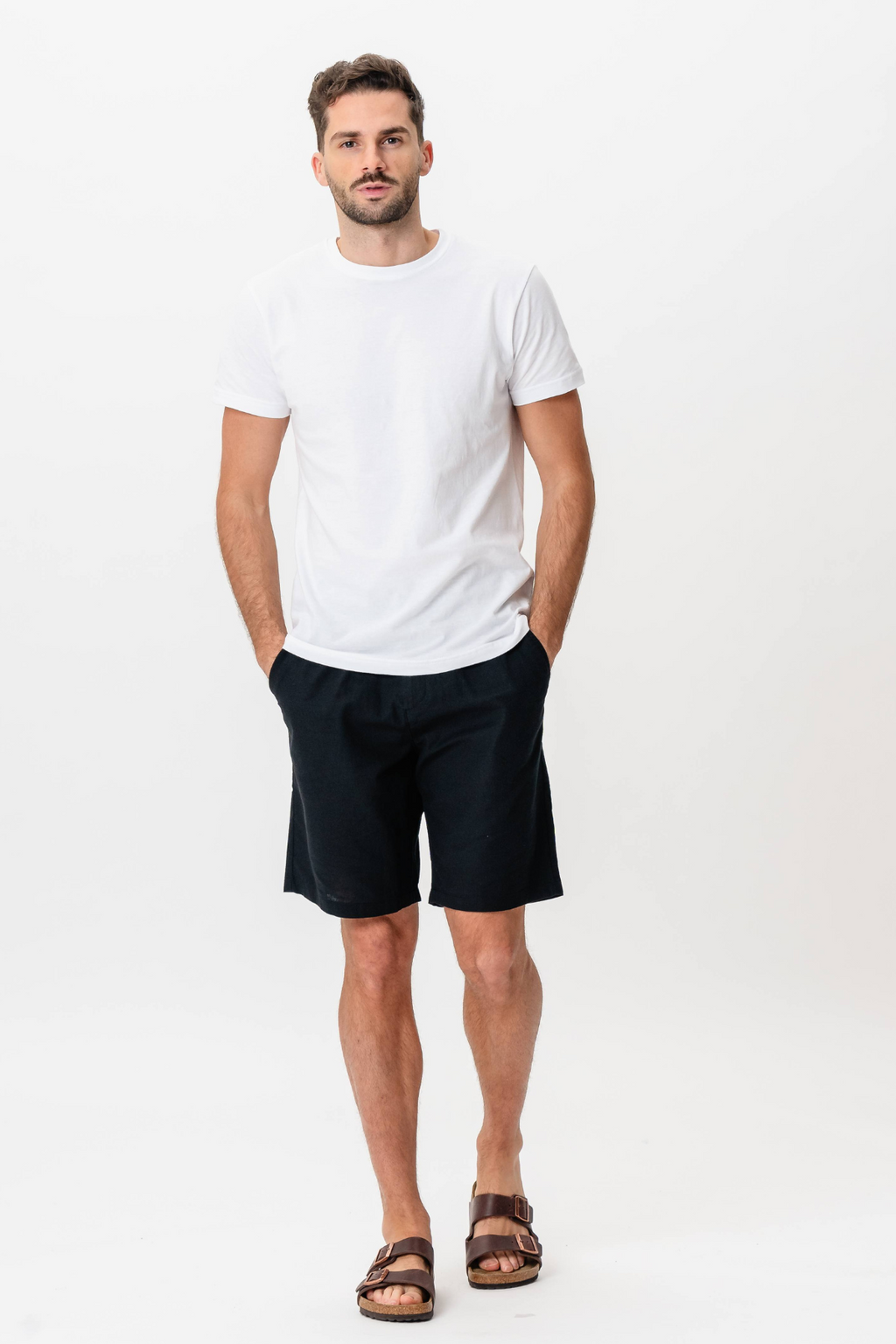 Lino Shorts - Negro