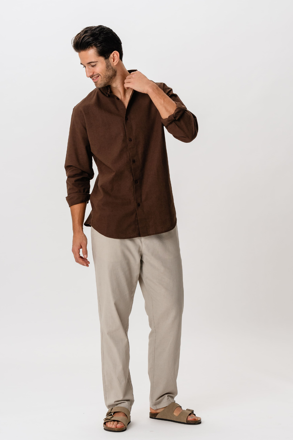 Camisa de lino - Café