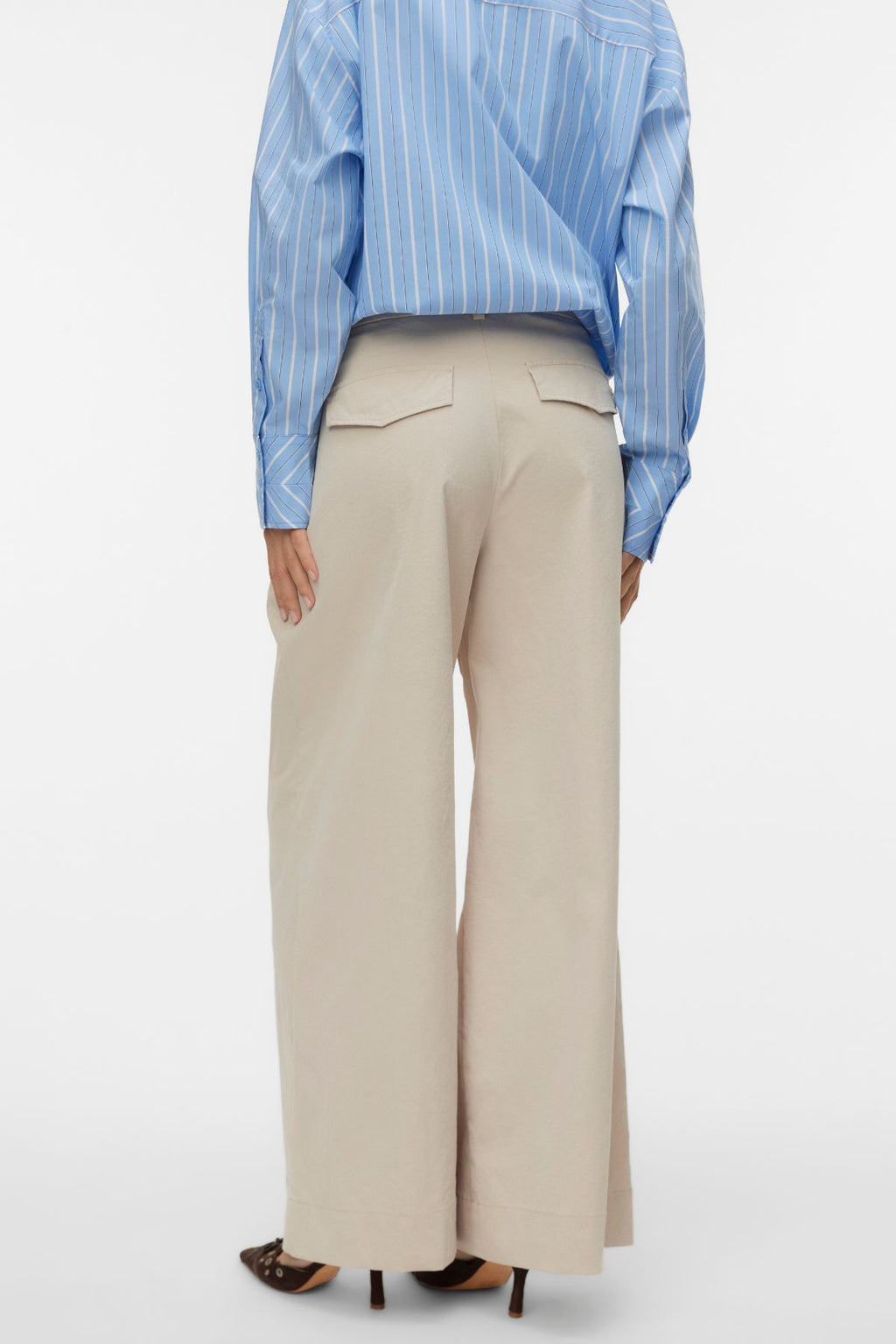 Pantalón ancho arrugado Meng MidWaist - Cemento