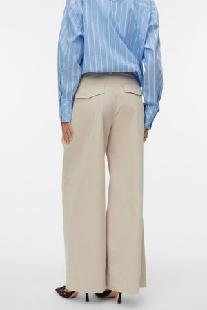 Pantalón ancho arrugado Meng MidWaist - Cemento