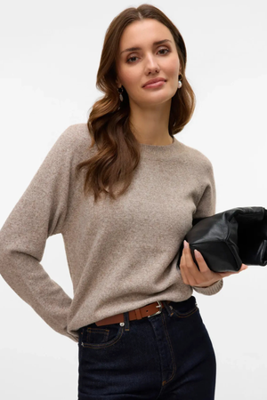 Blusa Doffy con cuello redondo - Moon Rock Melange