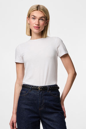 Avery Cuero trenzado Slim Cinturón - Negro