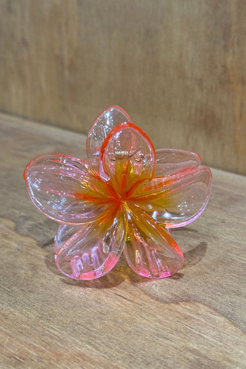 Flower Hair Clip - Pink/Orange - TeeShoppen Group™