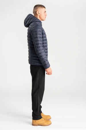 Hooded Light Puffer Jacket - Navy