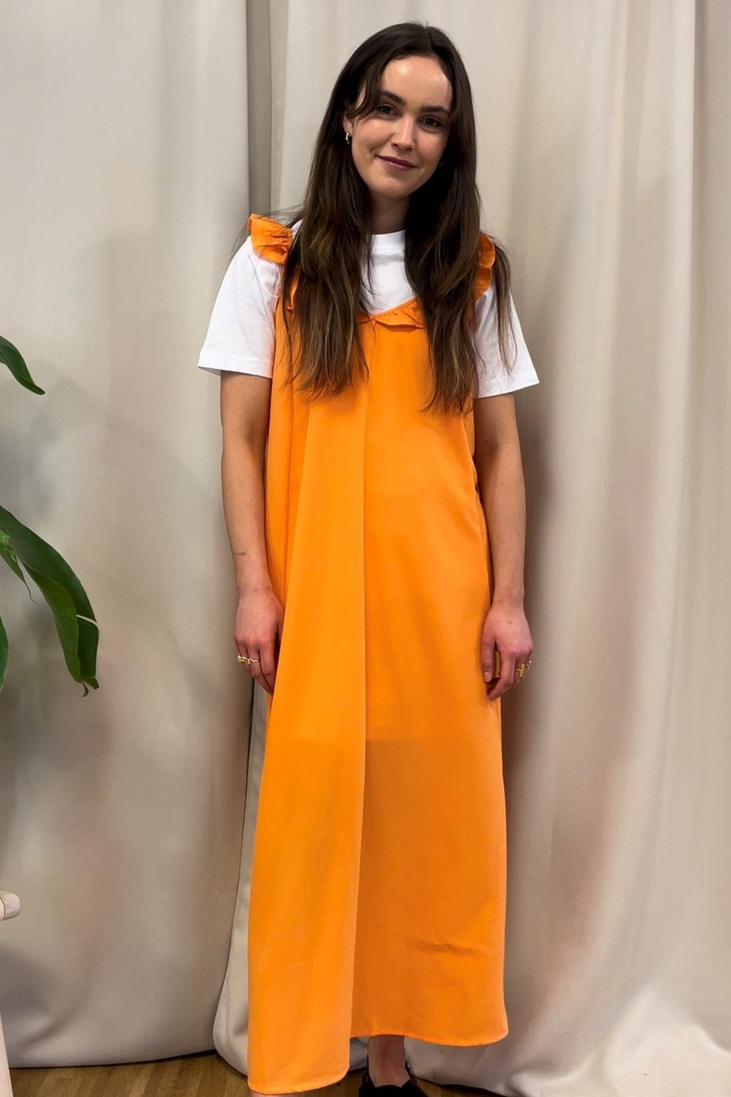 Vestido de Zora Midi - Orange Sun
