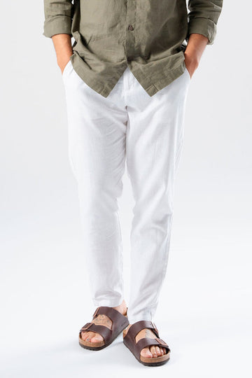 Pantalones de lino - blanco