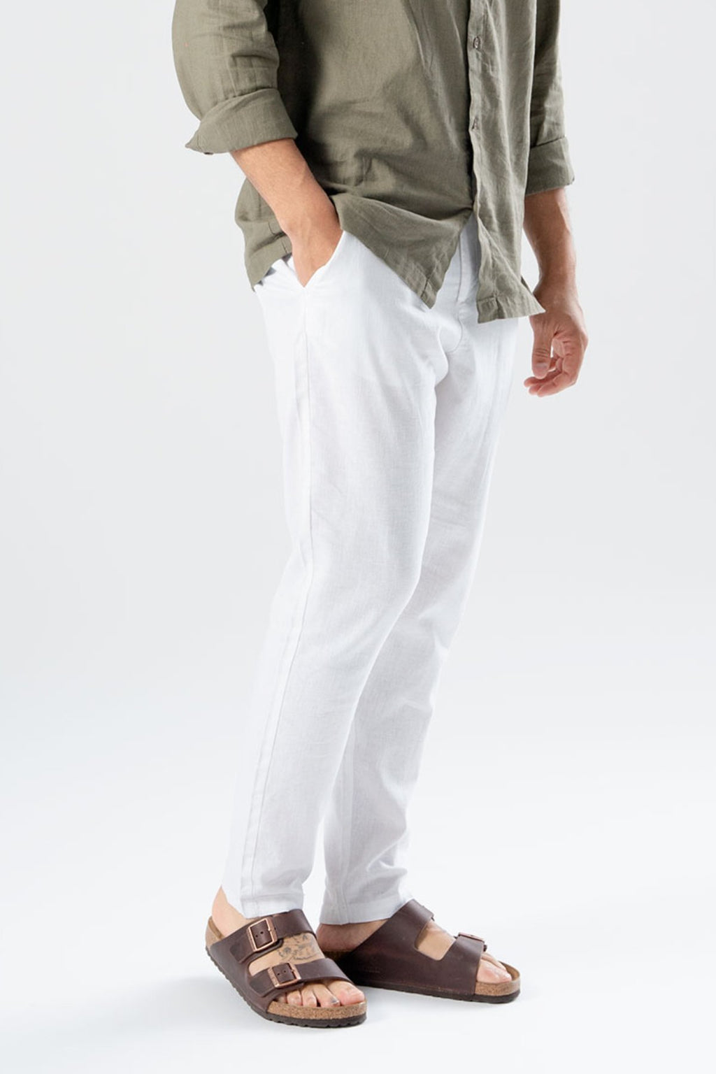 Pantalones de lino - blanco