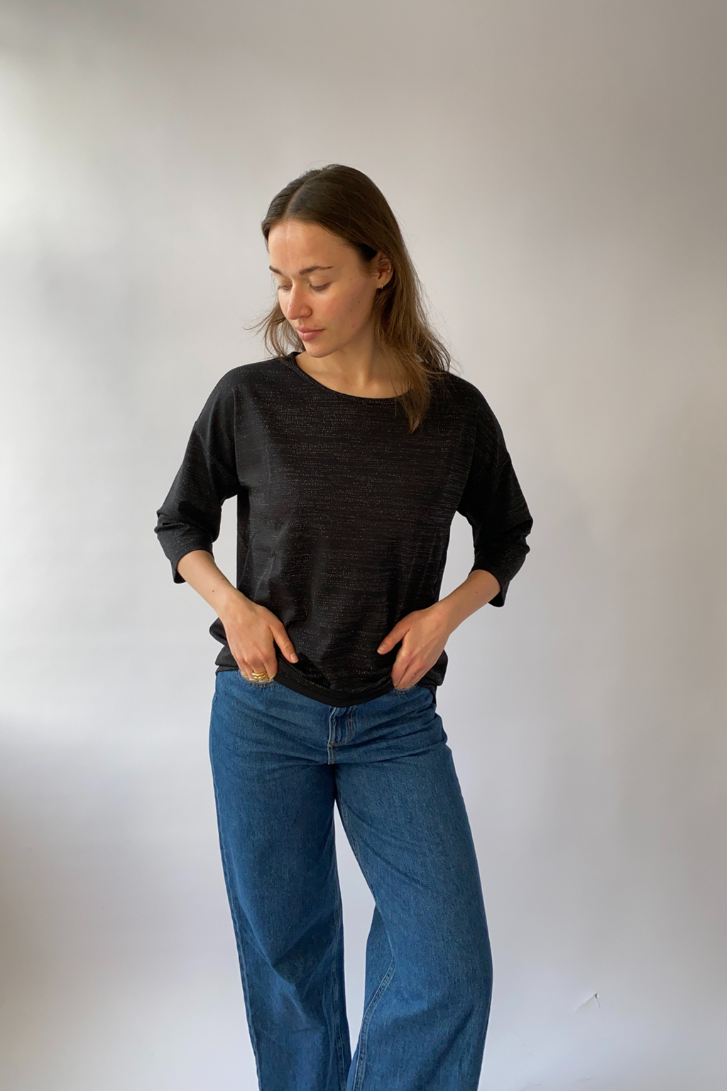 Malena Lurex Bluse - Plata