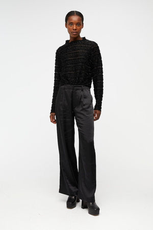 Debra Mid Waist Pants - Sort