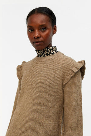 Malena Ruffle Pullover Strik - Fossil