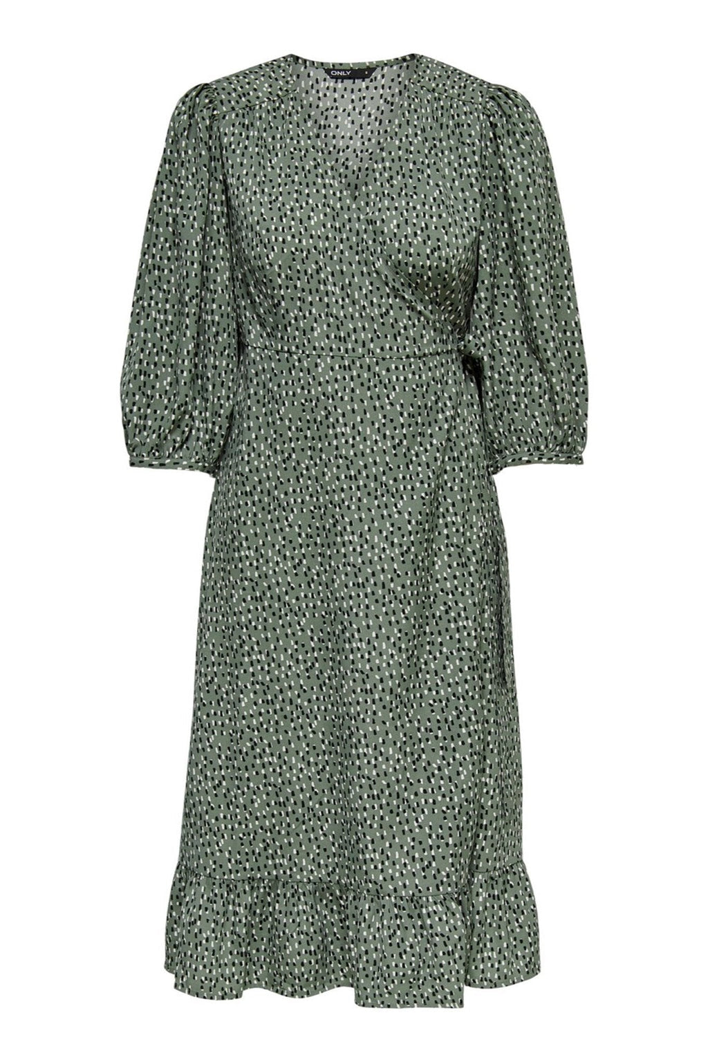 Olivia 3/4 Wrap Midi Dress - Balsam Green