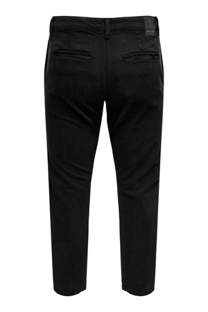 Pantalones de sarga de chino avi beam - negro