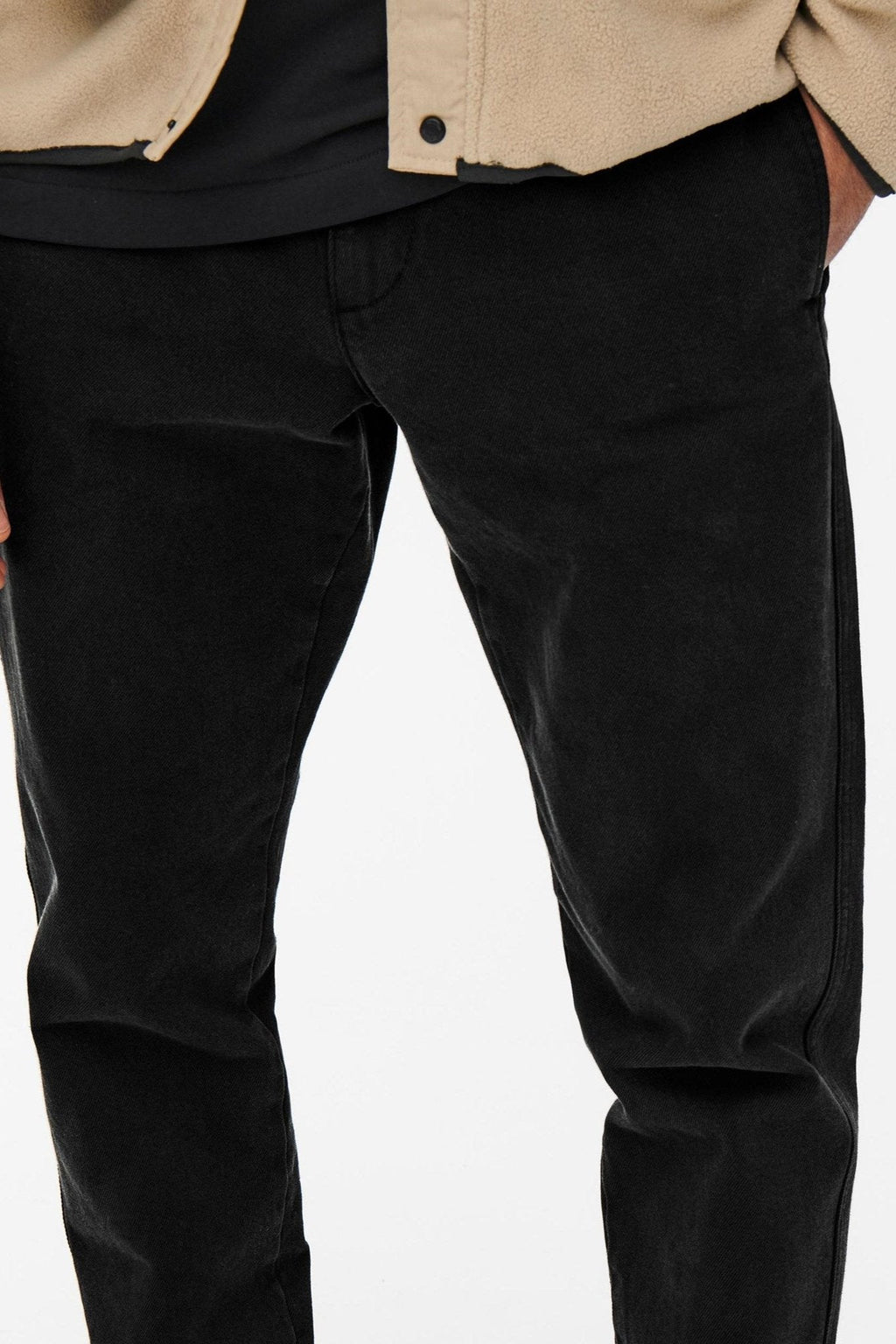 Pantalones de sarga de chino avi beam - negro