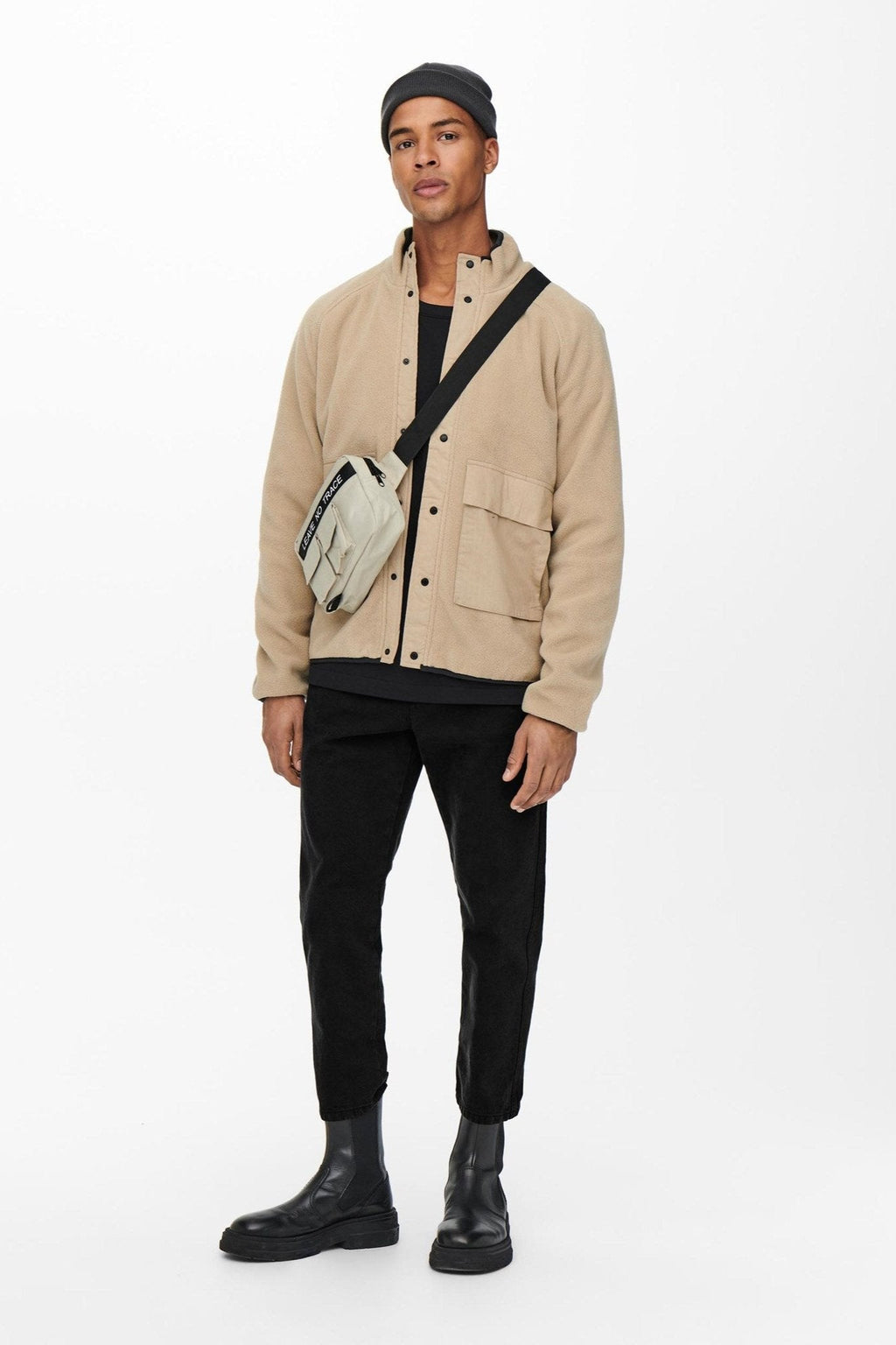 Pantalones de sarga de chino avi beam - negro