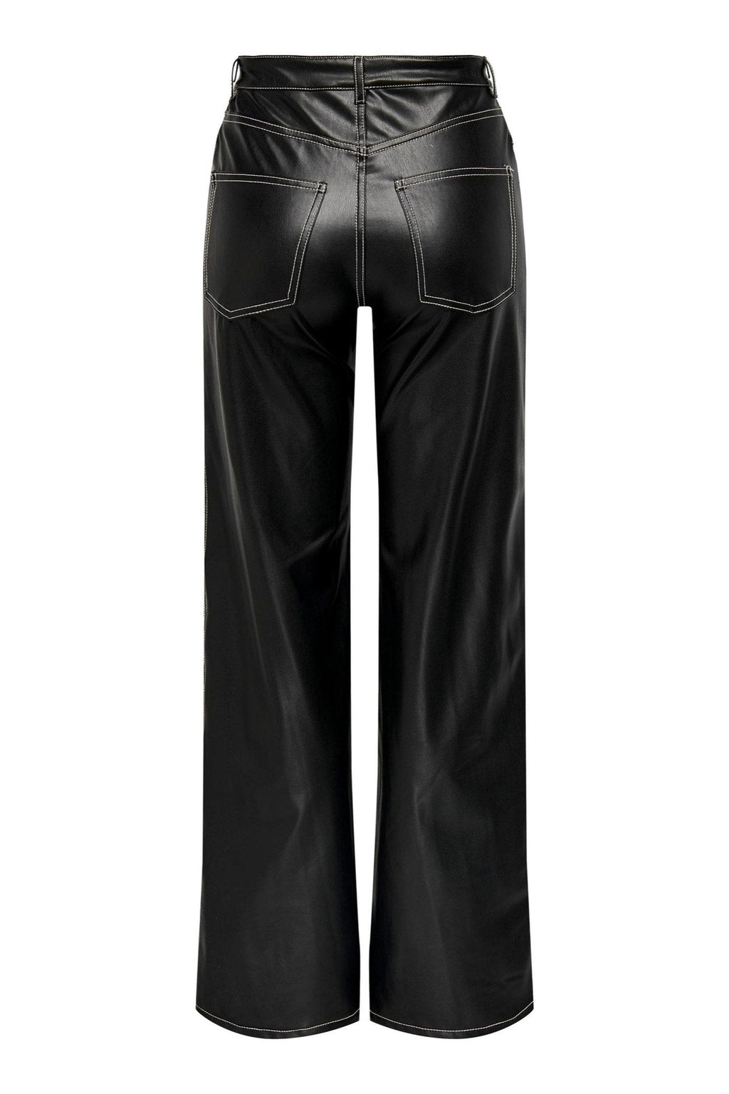 Bukser de cuero de imitación de ancho de ancho jugoso - ordenar