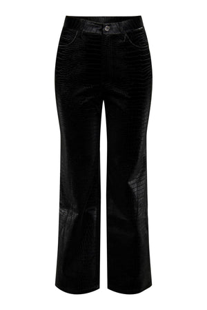 Alma Croco Pants - Negro