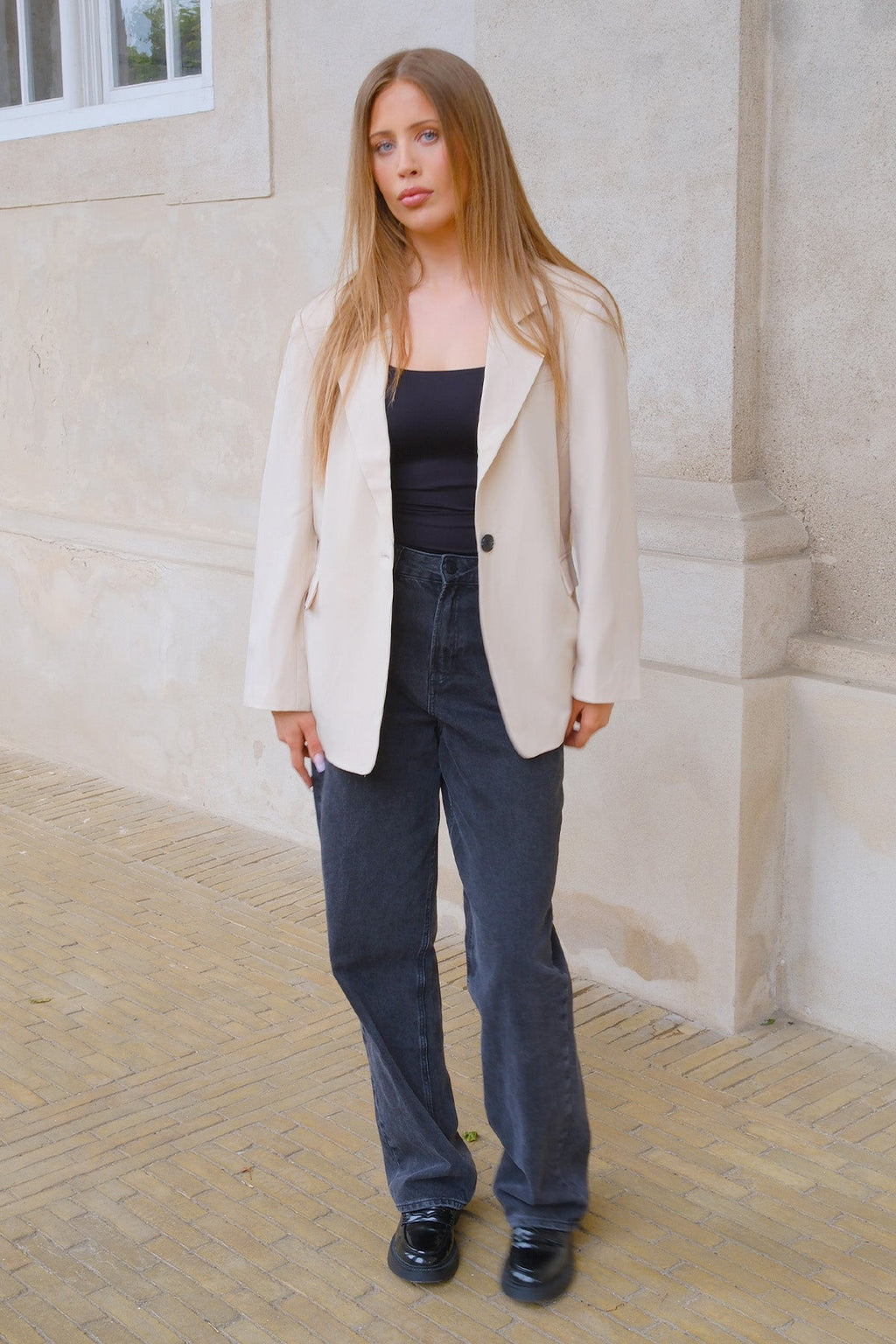 Blazer de gran tamaño - Beige
