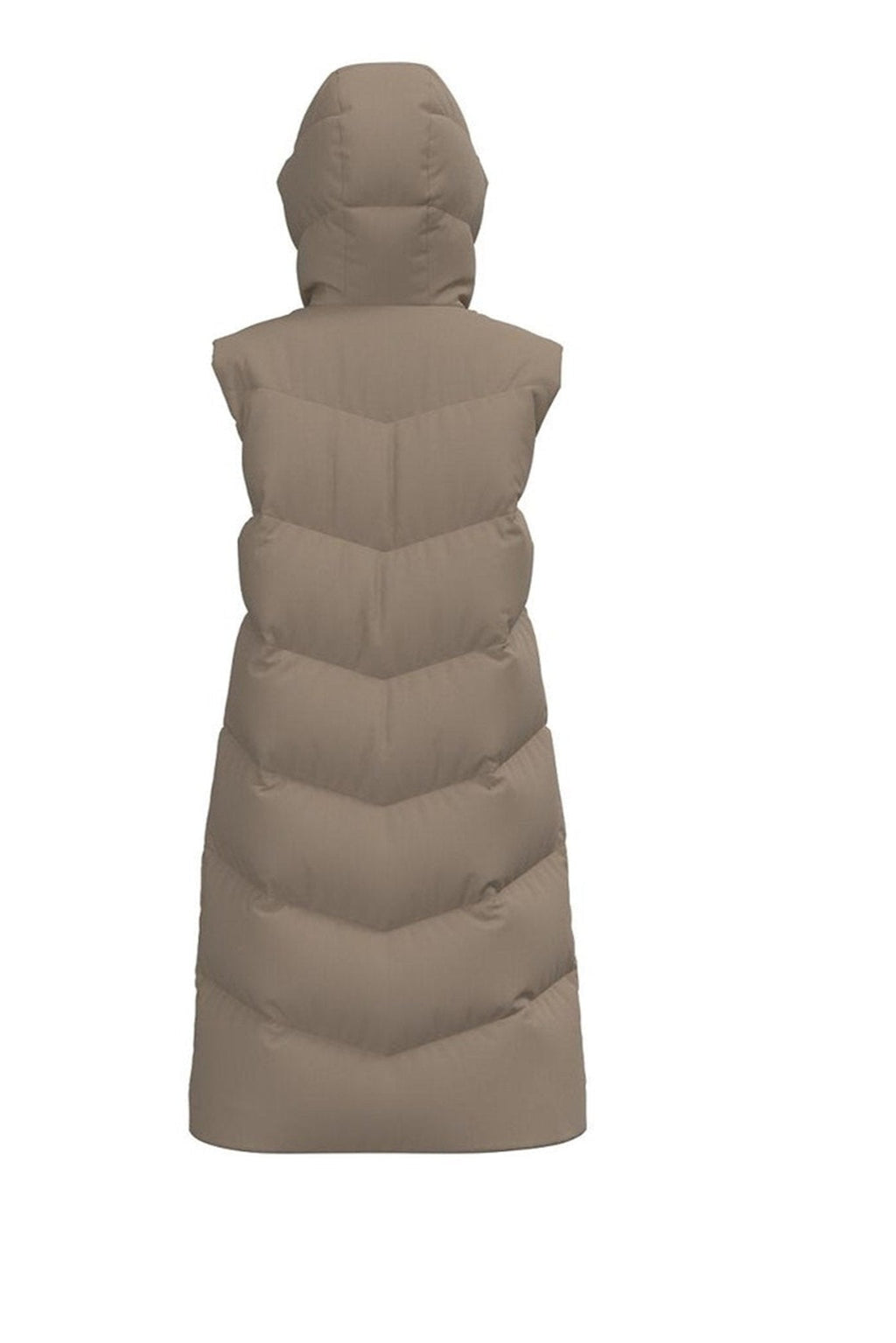 Jamilla Long Puffer Vest - Silver Mink