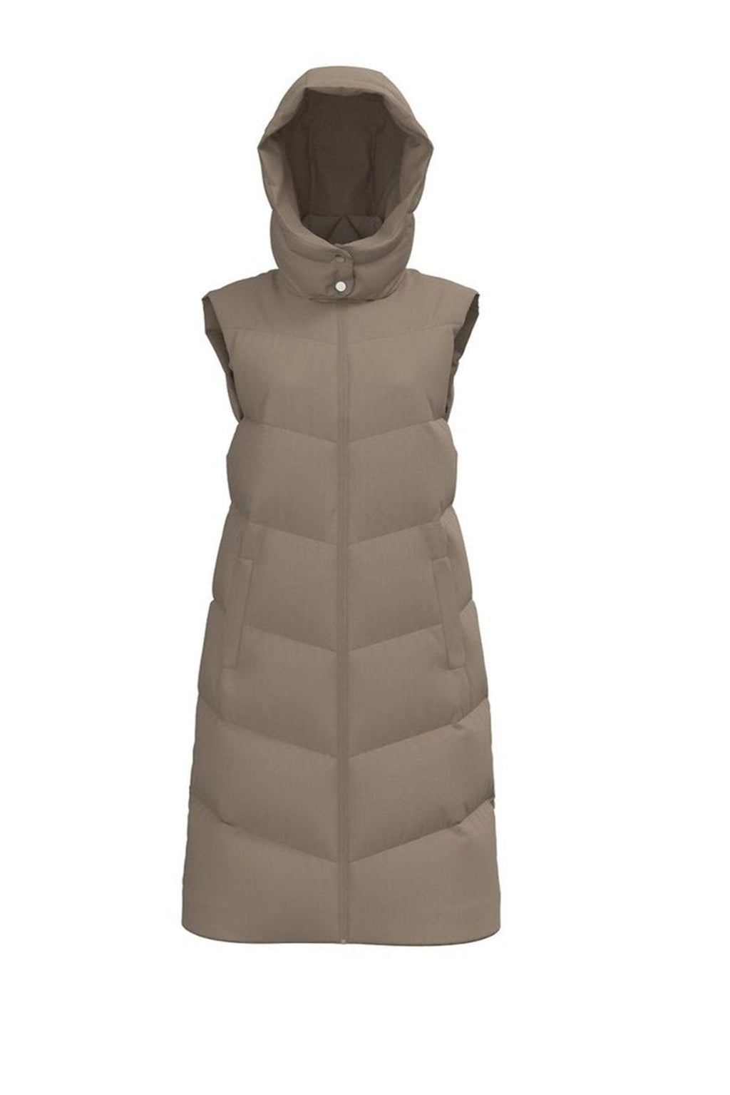 Jamilla Long Puffer Vest - Silver Mink