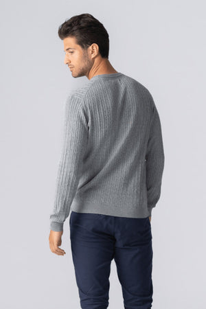 Jersey de Punto por Cable - Gris Melange