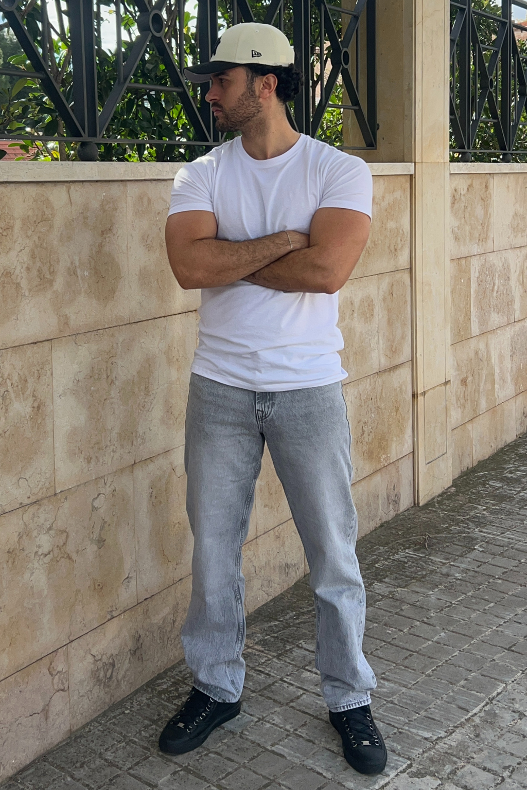 Jeans de ajuste relajado - mezclilla gris