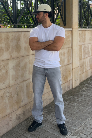 Jeans de ajuste relajado - mezclilla gris