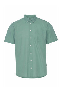 Camisa de Lino de Manga Corta - Verde Malaquita