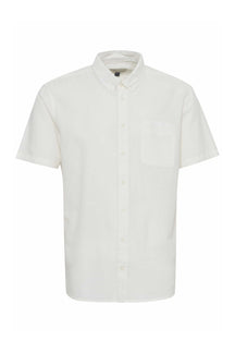Camisa de lino de manga corta - blanco