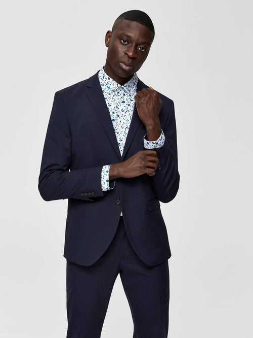 Slim fit Blazer - Navy - TeeShoppen - Blå