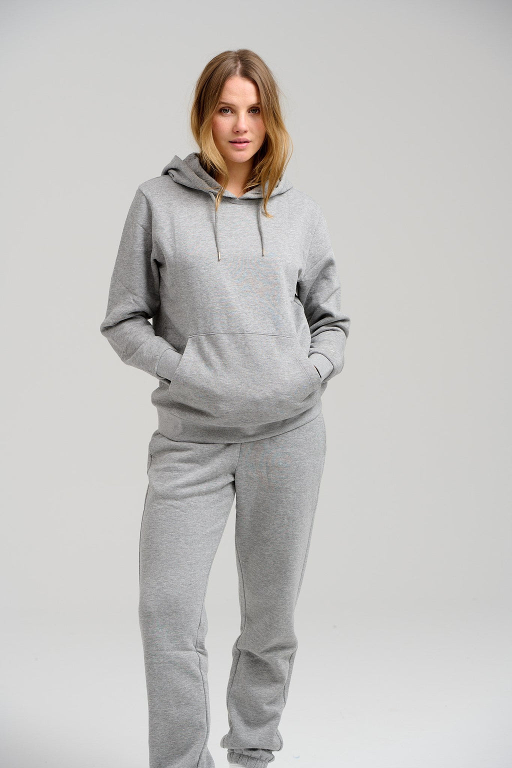 Sudor de sudadera con capucha básica - Melange gris claro