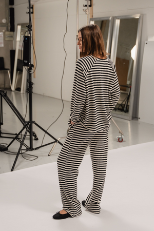 Stripped Pants - Black