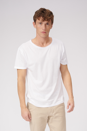 Camiseta con cuello profundo - Blanco