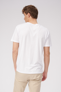 Camiseta de cuello crudo - blanco