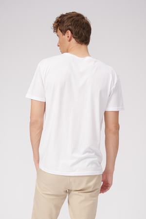 Camiseta con cuello profundo - Blanco