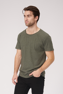 Camiseta de cuello crudo - Mottled Green