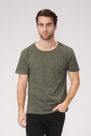 Camiseta de cuello crudo - Mottled Green