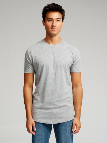 Camiseta larga - Melange gris