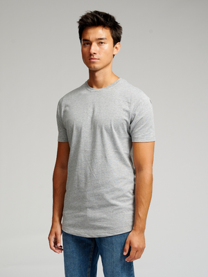 Camiseta larga - Melange gris