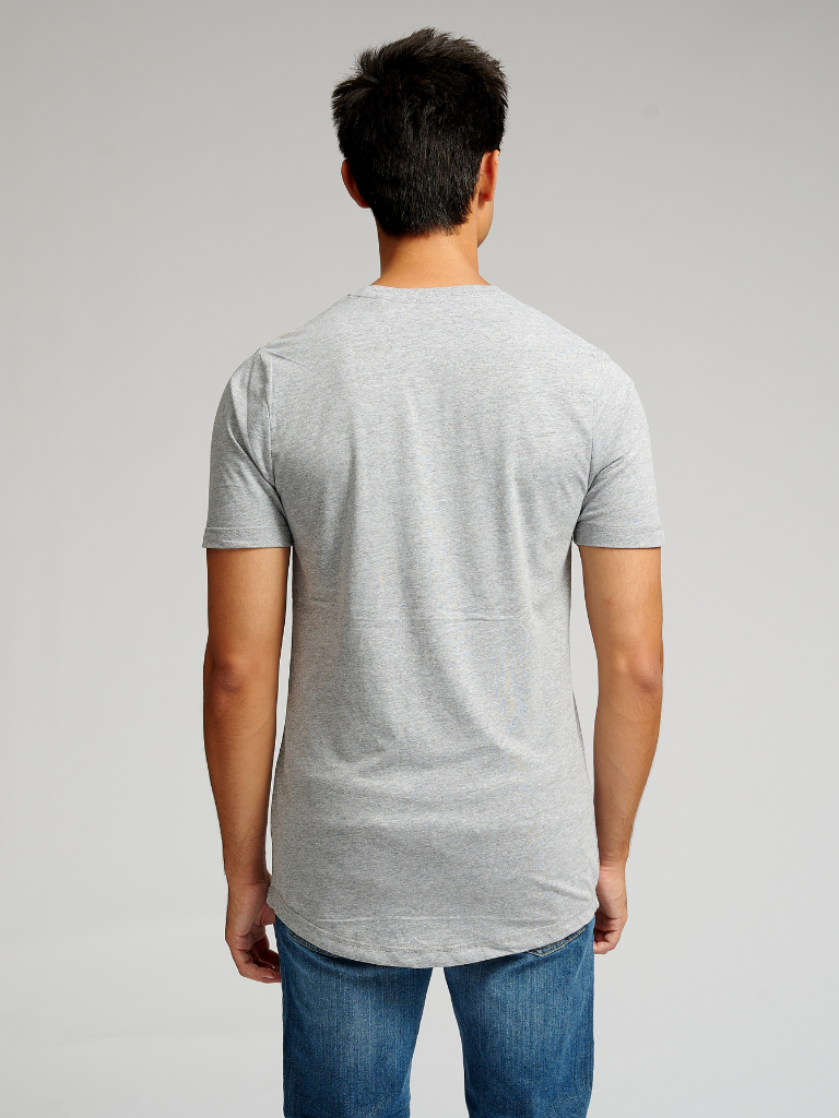 Camiseta larga - Melange gris