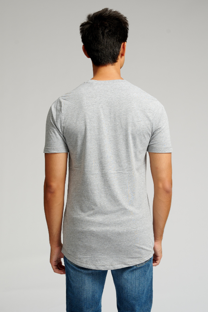 Camiseta larga - Melange gris