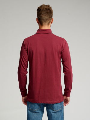 Roll collar sweater - Burgundy Red