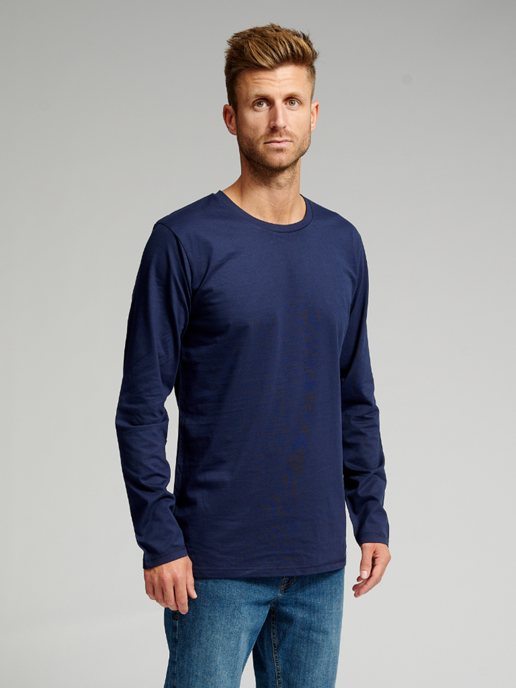 Basic Long-sleeved T-shirt - Navy