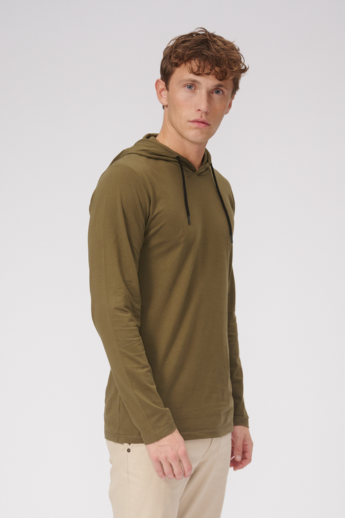 Light hoodie - Oliven - TeeShoppen - Grøn