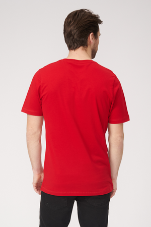 Basic Camiseta con cuello de pico - Rojo